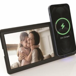 Chargeworx - 10W Smartpix Wireless Charging Stand with Photo Frame - Black