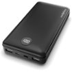 Chargeworx - 20,000mAh Power Bank for USB Compatible Devices - Black