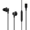 Chargeworx - Lightning Wired In-Ear Earbuds - Black