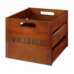 Victrola - Wooden Vinyl Record Crate - Mahogany