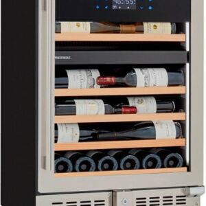 Wine Enthusiast - SommSeries2 46 Bottle Dual Zone with VinoView Display Shelving - Stainless Steel