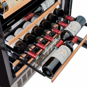 Wine Enthusiast - SommSeries2 46 Bottle Dual Zone with VinoView Display Shelving - Stainless Steel