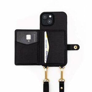 Bryten - Silverlake Vegan Leather Wallet Crossbody Case for Apple iPhone 15 - Black