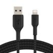 Belkin - BoostCharge Braided USB-A to Lightning Cable 3.3ft - Black