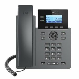 Ooma - 2602 2-Line IP Desk Phone Corded with 5-way Voice Conference - Black