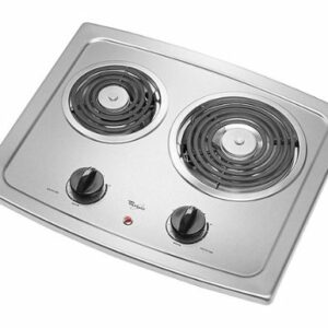 Whirlpool - 21" Built-In Electric Cooktop - Stainless Steel