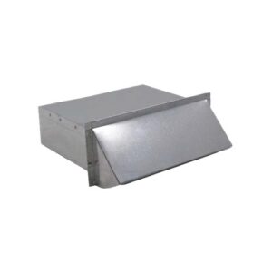 Zephyr - Duct 3-1/4 In. x 10 In. Exhaust Cap with Damper & Bird Screen for Range Hood - Silver