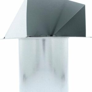 Zephyr - Duct 10 In. Round Exhaust Cap with Damper & Bird Screen for Range Hood - Silver