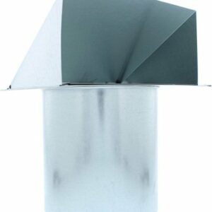 Zephyr - Duct 8 In. Round Exhaust Cap with Damper & Bird Screen for Range Hood - Silver