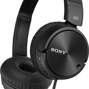 Sony - Noise-Canceling Wired On-Ear Headphones - Black