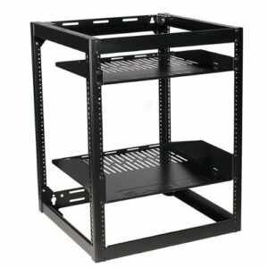 Sanus - 26" Tall AV Rack 15U Stackable Skeleton Rack - Black