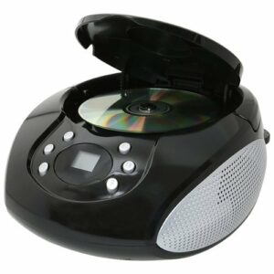 GPX - Portable Boombox with CD Player and AM FM Radio - Black