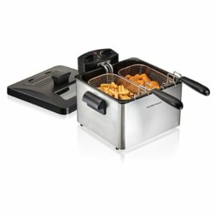 Hamilton Beach - 12 Cup Professional-Style Deep Fryer with 2 Baskets - Silver/Black