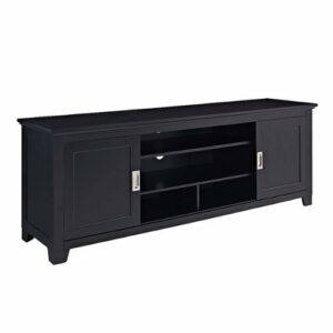 Walker Edison - Traditional Sliding Door TV Stand Cabinet for Most TVs Up to 78" - Black