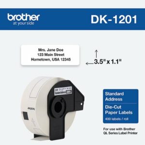 Brother - DK-1201 1.1 in x 3.5 in (29 mm x 90.3 mm) Standard Address Paper Labels (400 labels) - White